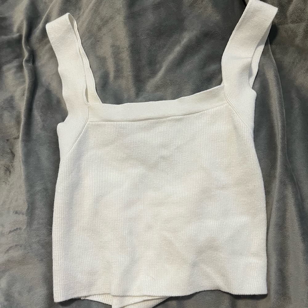 white cropped top